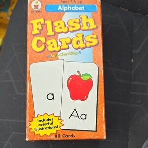 Alphabet Flash Cards - Orange Box with Apple Illustration